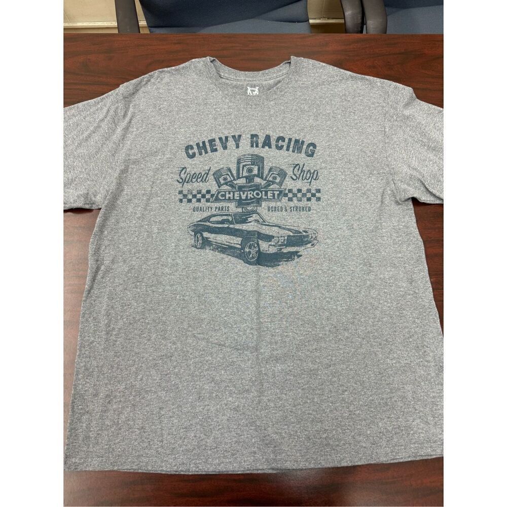 Chevy Racing Mens Grey Short Sleeve Tee Size X-Large